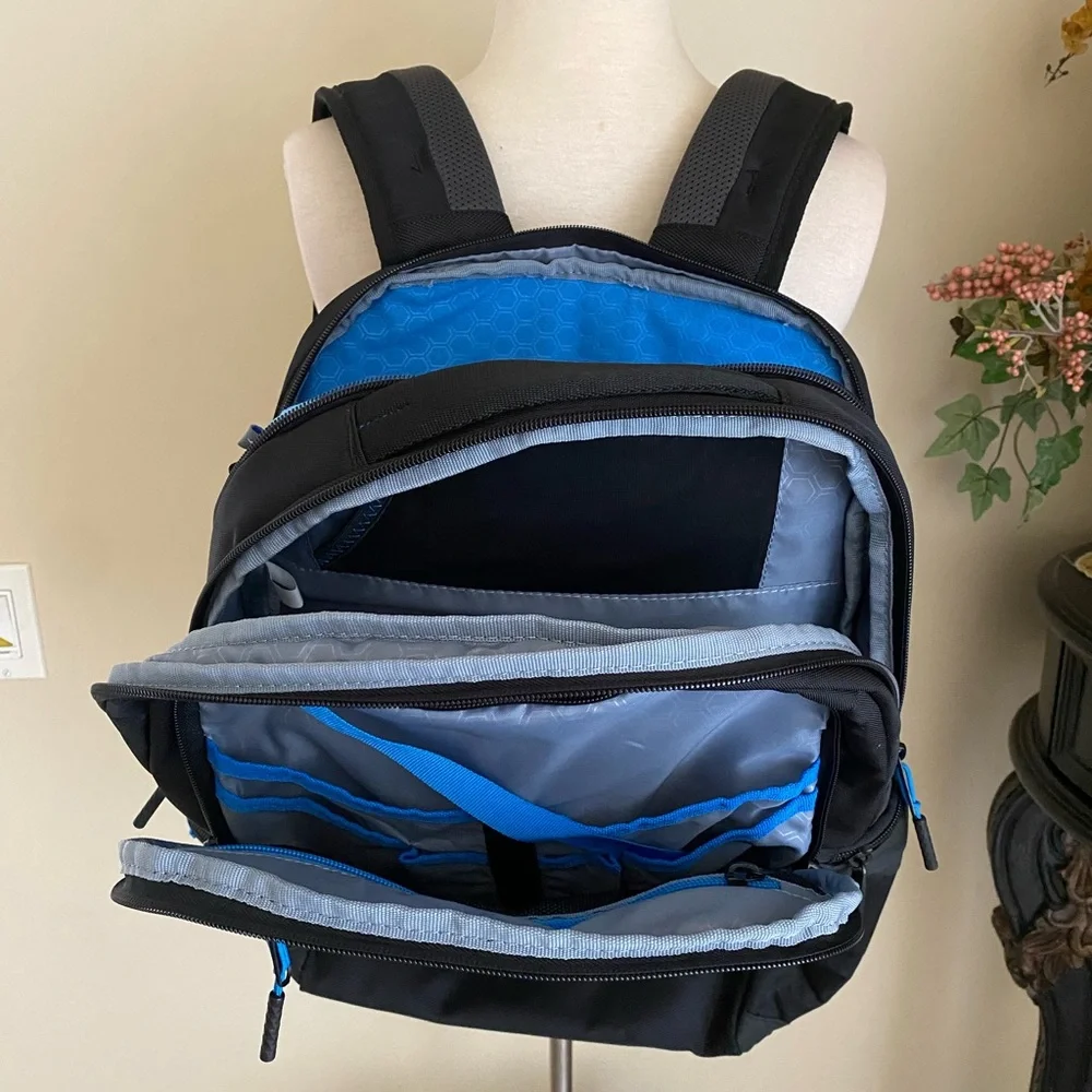 Dell Black Backpack with Blue Accents - Padded Laptop Pack